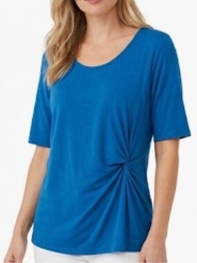EUC Soft Surrounding Elbow Sleeve Top With Twist Side Detail